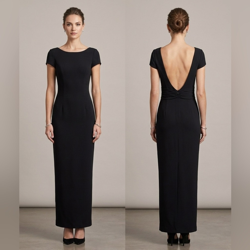 BNWT Vintage Rimini Classic Black Maxi Gown Size 4